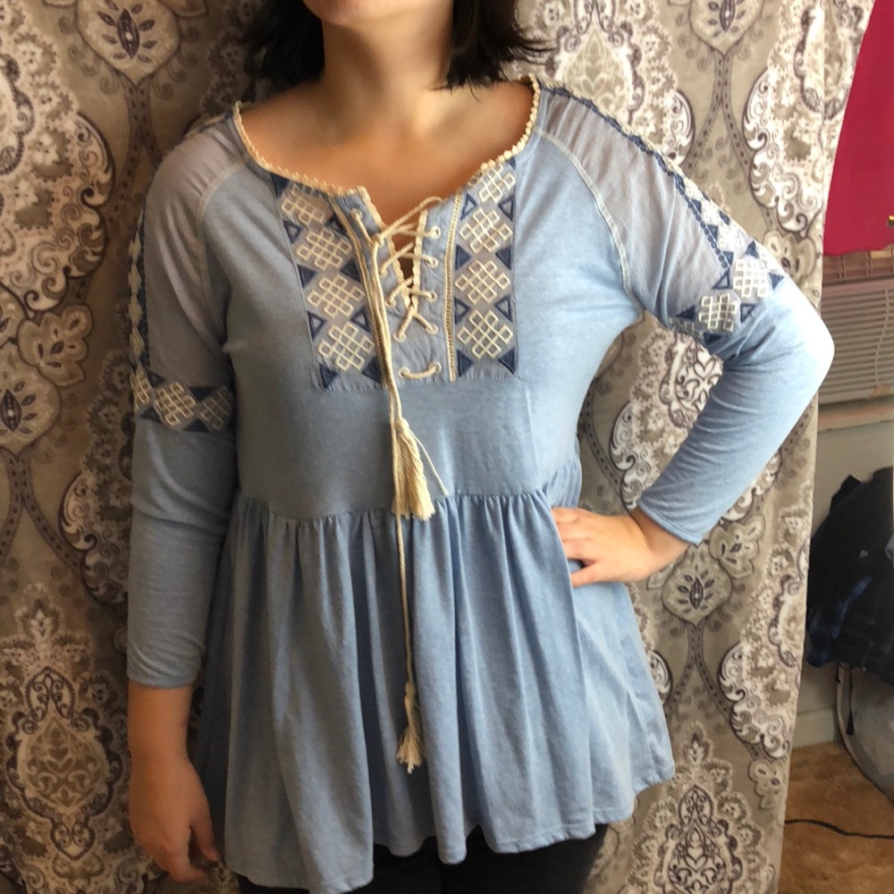 Hannah Shirt Blue Embedded Size Medium